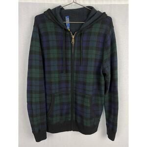Polo Ralph Lauren Sweater Mens Full Zip Hooded Blackwatch Tartan Plaid Preppy